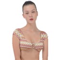 Boho Red Gold White Cap Sleeve Ring Bikini Top View1