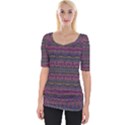 Boho Pink Mauve Blue Wide Neckline Tee View1