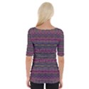 Boho Pink Mauve Blue Wide Neckline Tee View2