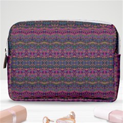 Boho Pink Mauve Blue Make Up Pouch (medium) by SpinnyChairDesigns