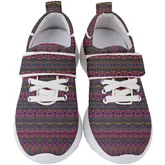 Boho Pink Mauve Blue Kids  Velcro Strap Shoes