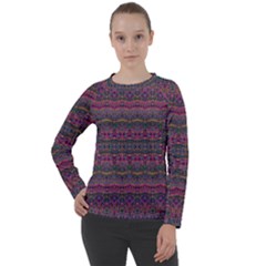 Boho Pink Mauve Blue Women s Long Sleeve Raglan Tee