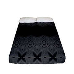 Boho Black Grey Pattern Fitted Sheet (full/ Double Size) by SpinnyChairDesigns