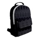 Boho Black Grey Pattern Flap Pocket Backpack (Small) View2