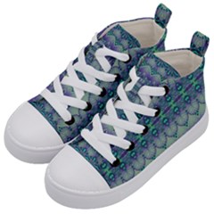 Boho Purple Teal Kids  Mid-top Canvas Sneakers by SpinnyChairDesigns