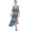 Boho Purple Teal Maxi Chiffon Cover Up Dress View1