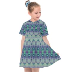 Boho Purple Teal Kids  Sailor Dress by SpinnyChairDesigns