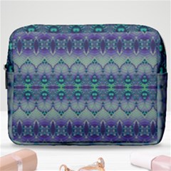 Boho Purple Teal Make Up Pouch (large) by SpinnyChairDesigns