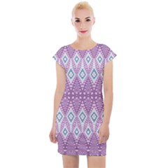 Boho Violet Purple Cap Sleeve Bodycon Dress by SpinnyChairDesigns