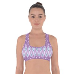 Boho Violet Purple Cross Back Sports Bra by SpinnyChairDesigns