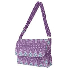 Boho Violet Purple Full Print Messenger Bag (s) by SpinnyChairDesigns