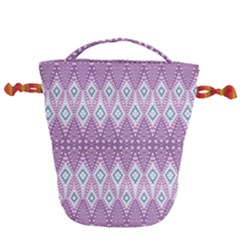 Boho Violet Purple Drawstring Bucket Bag by SpinnyChairDesigns