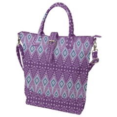 Boho Violet Purple Buckle Top Tote Bag by SpinnyChairDesigns