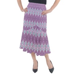 Boho Violet Purple Midi Mermaid Skirt by SpinnyChairDesigns