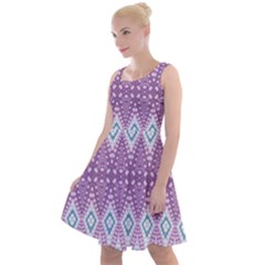 Boho Violet Purple Knee Length Skater Dress by SpinnyChairDesigns