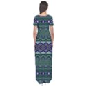 Boho Blue Green  Short Sleeve Maxi Dress View2