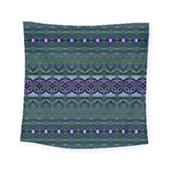 Boho Blue Green  Square Tapestry (small) by SpinnyChairDesigns