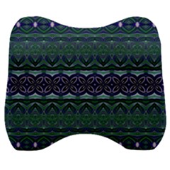 Boho Blue Green  Velour Head Support Cushion by SpinnyChairDesigns