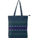 Boho Blue Green  Double Zip Up Tote Bag View1