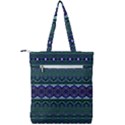 Boho Blue Green  Double Zip Up Tote Bag View2