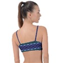 Boho Blue Green  Knot Up Bikini Top View2