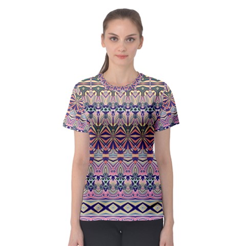 Colorful Boho Pattern Women s Sport Mesh Tee by SpinnyChairDesigns