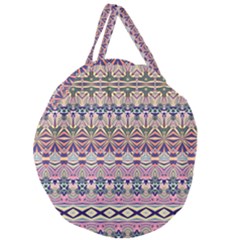 Colorful Boho Pattern Giant Round Zipper Tote by SpinnyChairDesigns