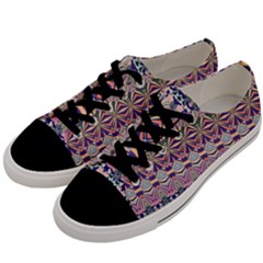 Colorful Boho Pattern Men s Low Top Canvas Sneakers by SpinnyChairDesigns