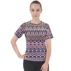 Colorful Boho Pattern Women s Sport Raglan Tee