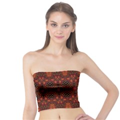 Boho Dark Red Floral Tube Top by SpinnyChairDesigns