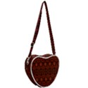 Boho Dark Red Floral Heart Shoulder Bag View2