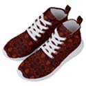 Boho Dark Red Floral Women s Lightweight High Top Sneakers View2