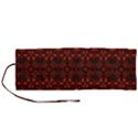 Boho Dark Red Floral Roll Up Canvas Pencil Holder (M) View1