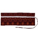 Boho Dark Red Floral Roll Up Canvas Pencil Holder (M) View2