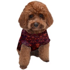 Boho Dark Red Floral Dog T-shirt by SpinnyChairDesigns