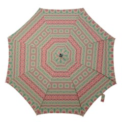 Boho Teal Pink Hook Handle Umbrellas (small) by SpinnyChairDesigns