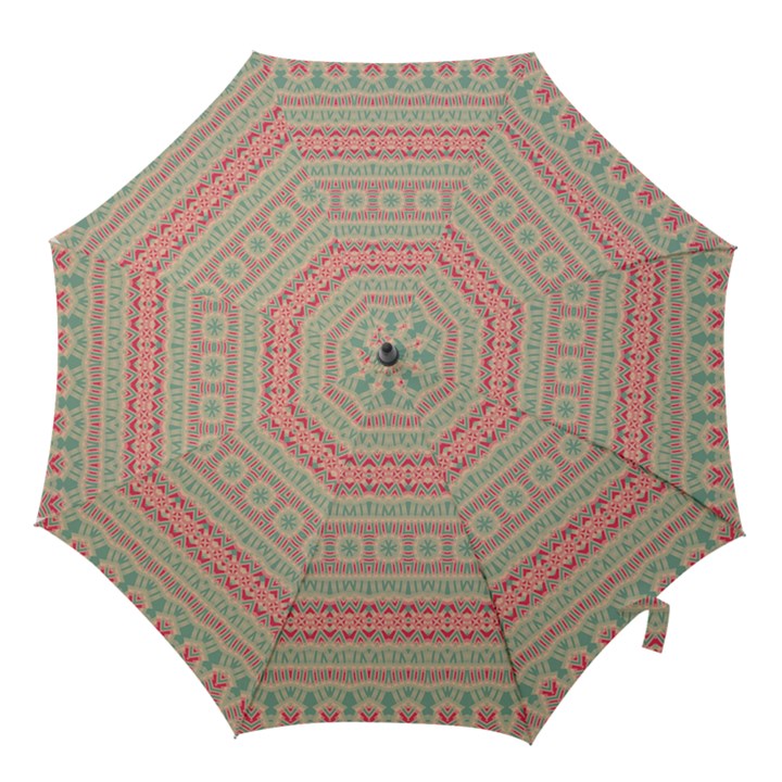 Boho Teal Pink Hook Handle Umbrellas (Small)