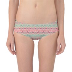 Boho Teal Pink Classic Bikini Bottoms by SpinnyChairDesigns