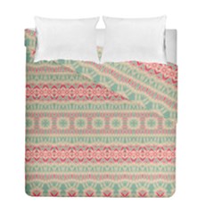 Boho Teal Pink Duvet Cover Double Side (full/ Double Size) by SpinnyChairDesigns