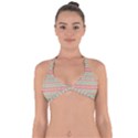 Boho Teal Pink Halter Neck Bikini Top View1