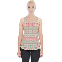 Boho Teal Pink Piece Up Tank Top by SpinnyChairDesigns