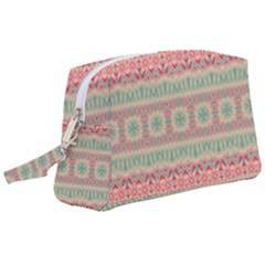 Boho Teal Pink Wristlet Pouch Bag (large) by SpinnyChairDesigns