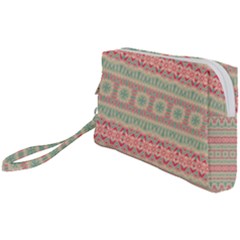 Boho Teal Pink Wristlet Pouch Bag (small) by SpinnyChairDesigns