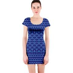 Cobalt Blue  Short Sleeve Bodycon Dress by SpinnyChairDesigns