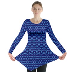 Cobalt Blue  Long Sleeve Tunic  by SpinnyChairDesigns