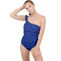 Cobalt Blue  Frilly One Shoulder Swimsuit View1