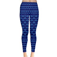 Cobalt Blue  Inside Out Leggings by SpinnyChairDesigns