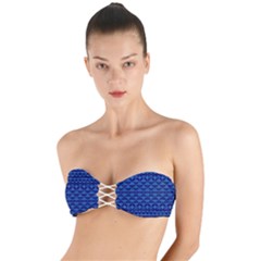 Cobalt Blue  Twist Bandeau Bikini Top by SpinnyChairDesigns