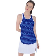 Cobalt Blue  Racer Back Mesh Tank Top by SpinnyChairDesigns