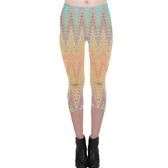 Boho Pastel Colors Capri Leggings  by SpinnyChairDesigns